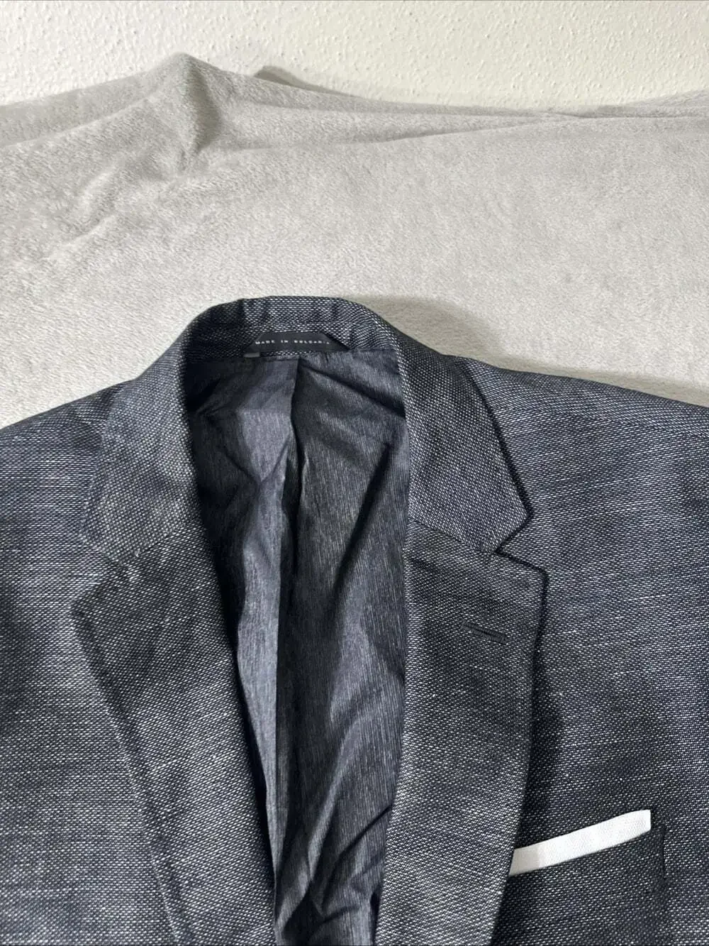 Hugo Boss Men’s Blazer 40R Black Cotton Linen Sport Coat Two Button